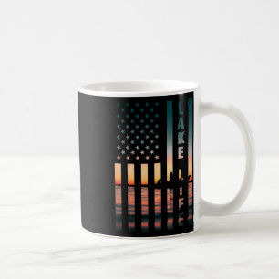 Visser zonsondergang Amerikaanse vlag B vissen Koffiemok