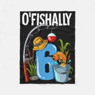 Visserig 6 jaar oud 6de verjaardag vissen fleece deken
