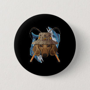 Visserige Dackel Buiten Visser Hond Schattig Vlieg Ronde Button 5,7 Cm