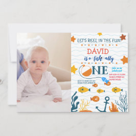 Visserij 1e verjaardag jongen O-fish-ally foto afb Kaart
