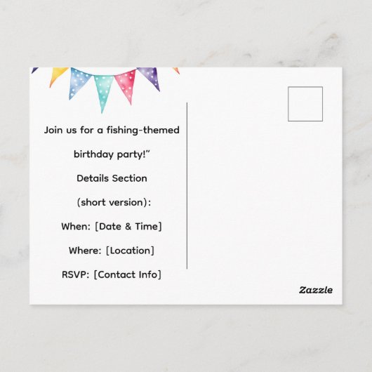 Visserij 1e verjaardag voor Kleine Vissers Feestje Briefkaart (Achterkant)