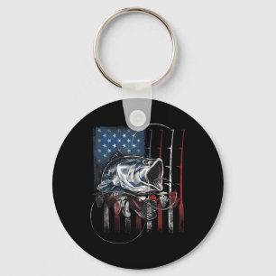 Visserij Amerikaanse Vlag Vintage Usa B Visser Cad Sleutelhanger