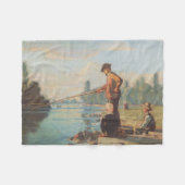 Visserij (buiten Gevist) (Hoek) (rivier) Fleece Deken (Voorkant (Horizontaal))