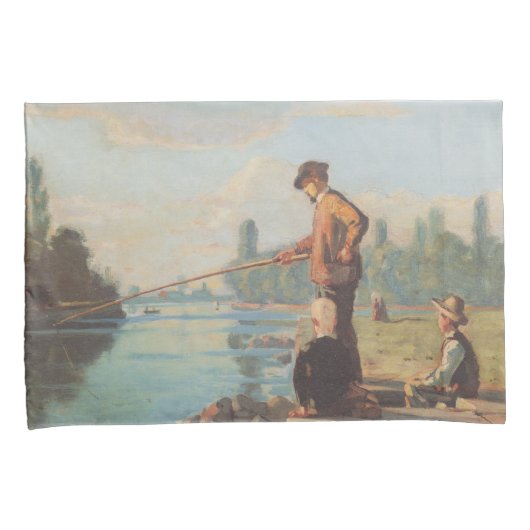 Visserij (buiten Gevist) (Hoek) (rivier) Kussensloop (Voorkant-Rechts)