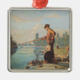 Visserij (buiten Gevist) (Hoek) (rivier) Metalen Ornament