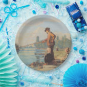 Visserij (buiten Gevist) (Hoek) (rivier) Papieren Bordje (Feest)