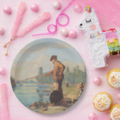 Visserij (buiten Gevist) (Hoek) (rivier) Papieren Bordje (Feest)