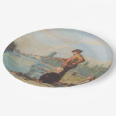 Visserij (buiten Gevist) (Hoek) (rivier) Papieren Bordje (Gekanteld)