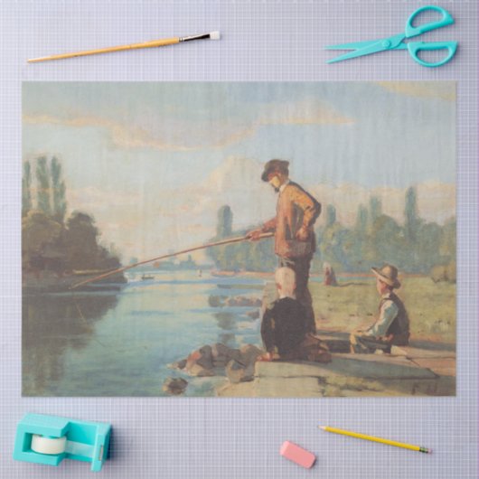 Visserij (buiten Gevist) (Hoek) (rivier) Tissuepapier (Craft)