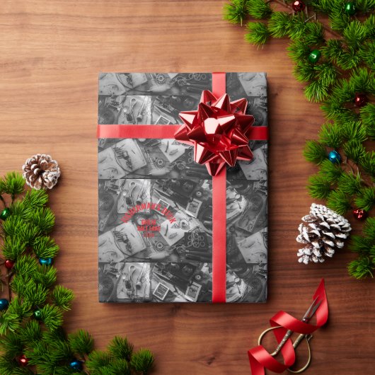 Visserij dek zwart en wit inpakpapier (Feestdagen Geschenken)