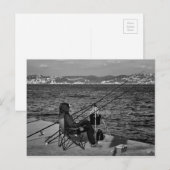 Visserij door Bosphorus in Istanboel Briefkaart (Voorkant / Achterkant)