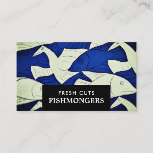 Visserij en zeegarens, visser/vrouw, vismarkt visitekaartje