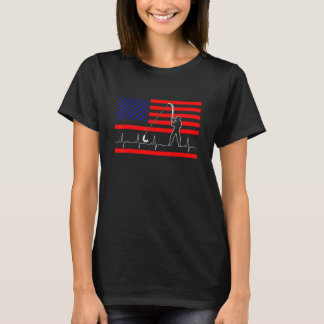 Visserij Hartslag Amerikaanse Visserij 4 juli Patr T-shirt