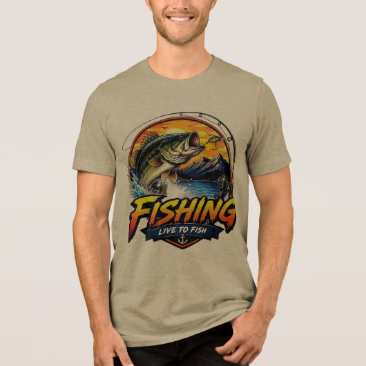 Visserij Heren Tri-Blend Shirt (Voorkant)