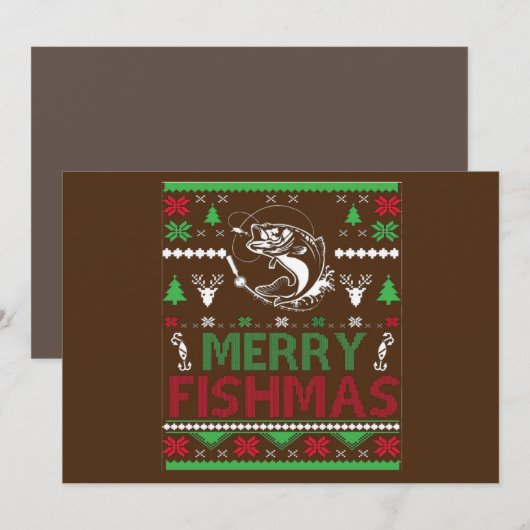 VISSErIJ Hettelijke Kerstkleding Baars Vis, Pretti Kaart (Voorkant / Achterkant)