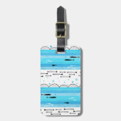 Visserij in de zee bagagelabel (Voorkant verticaal)