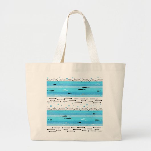 Visserij in de zee grote tote bag (Voorkant)