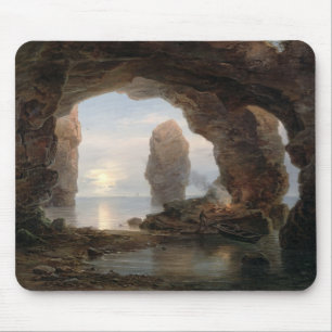 Visserij in een Grotto, Helgoland, 1850 (olie op b Muismat