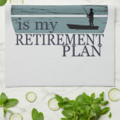 visserij is mijn pensioenplan  theedoek (Gevouwen)