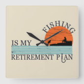 visserij is mijn pensioenregeling vierkante klok (Voorkant)