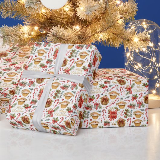 Visserij Kerst Bakkerij thema Cadeaupapier (Feestdagen)
