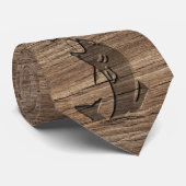 Visserij - Klassieke lekkende vishoutkartering Stropdas (Opgerold)