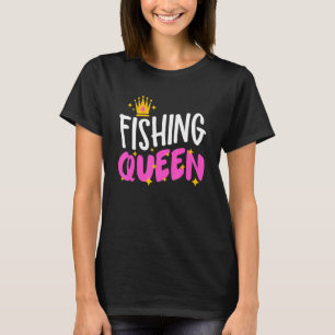 Visserij Koningin Grappige Visser Aquatische Liefh T-shirt