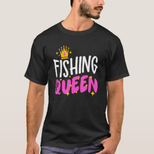 Visserij Koningin Grappige Visser Aquatische Liefh T-shirt