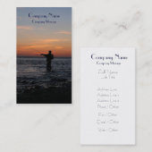 visserij - man zonsondergang , visitekaartje (Voorkant / Achterkant)