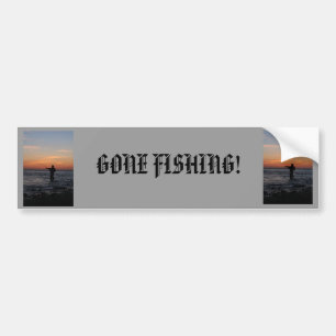 visserij-man zonsondergang, visserij-man zonsonder bumpersticker