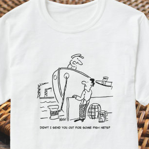 Visserij met Cartoon van visnetten T-shirt