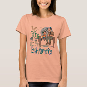 Visserij met het shirt van Vaderdag van de Papa