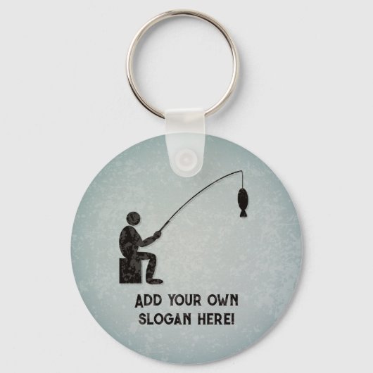 Visserij met vis op de lijn, op de visserij en op sleutelhanger (Voorkant)
