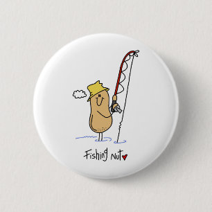 Visserij Noten T-shirts en Cadeaus Ronde Button 5,7 Cm
