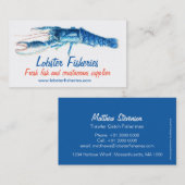 Visserij op blauwe kreeft / visitekaartje voor vis (Voorkant / Achterkant)