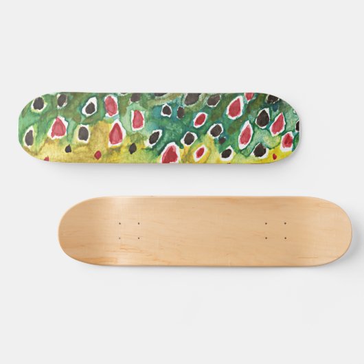 Visserij op bruine forel skateboard (Horizontaal)