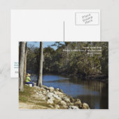 Visserij op het Briefkaart van de rivier (Voorkant / Achterkant)