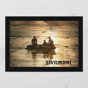 Visserij op kanoevers van het meer van het primair kaart