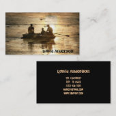 Visserij op kanoevers van het meer van het primair visitekaartje (Voorkant / Achterkant)