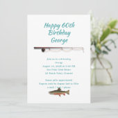Visserij Pensioenfeest Forel Vis Uitnodiging (Staand voorkant)