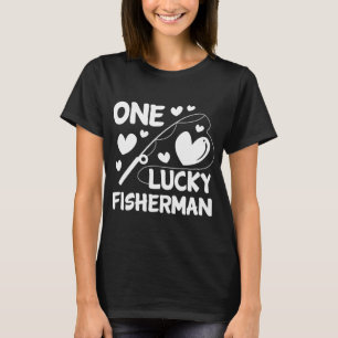 Visserij Stel Eén Gelukkig Visser Vis Rod Geschenk T-shirt