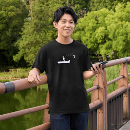 Visserij T-shirt met hartslag en vissersboot silho
