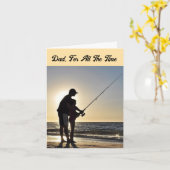 Visserij Vader En Kind Verjaardagskaart Kaart (Gele Bloem)