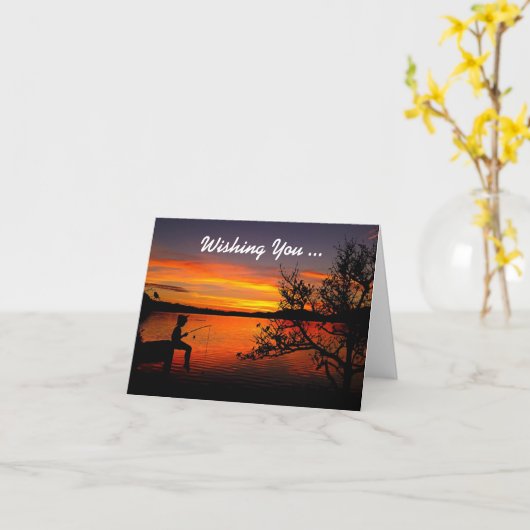 Visserij Vaderdag Kaart (Gele Bloem)