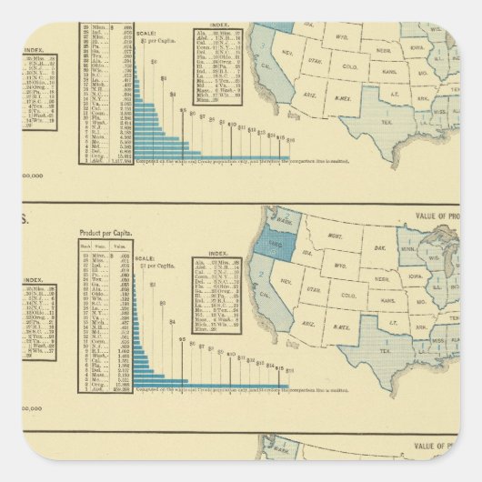 Visserij Vierkante Sticker (Voorkant)