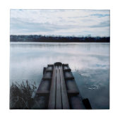 Visserijbrug van de Dnieper met riet Tegeltje (Voorkant)