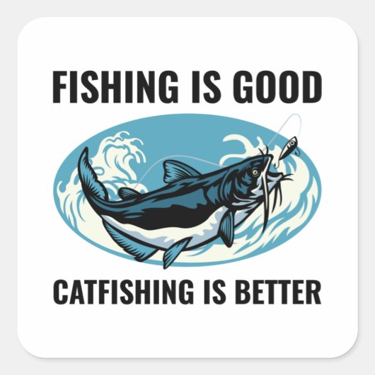 Visserijcommissie Vist visserij Vierkante Sticker (Voorkant)