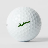 Visserijeiland Classic Logo Golf Balls - groen Golfballen (Voorkant)