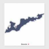 Visserijeiland Silhouette Decal Sticker - Blauw (Vel)