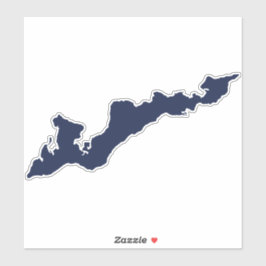 Visserijeiland Silhouette Decal Sticker - Blauw